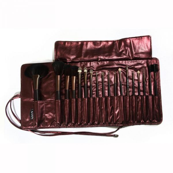Estojo Luxo 18 pincéis profissionais - Marrom